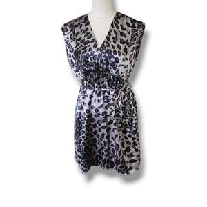 Two Hearts Maternity Cheetah Print Silky Feel Maternity Blouse